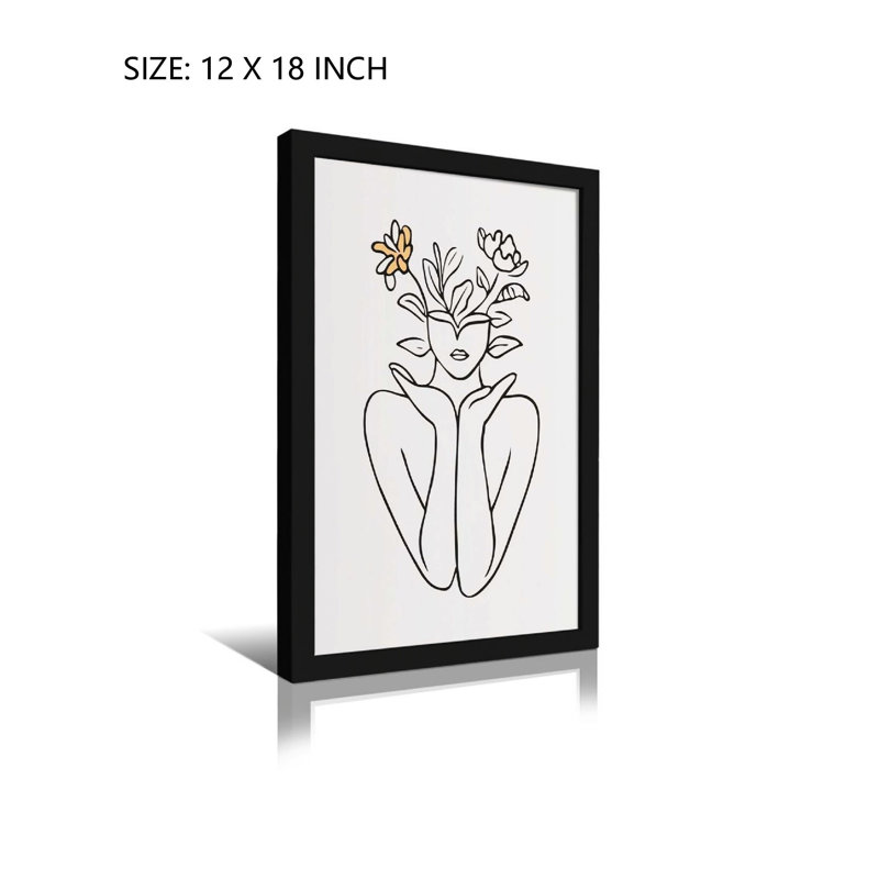 Art mural encadré floral, impressions sur toile 12 x 18 pouces avec cadre noir pour bureau de chambre à coucher