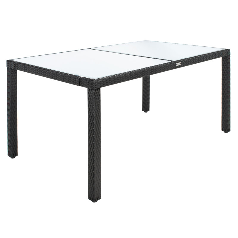 Ensemble de salle à manger rectangulaire pour 6 personnes 59,1 po Daxin, Noir