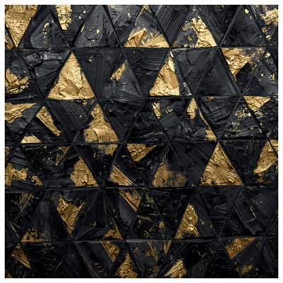 Black Gold Triangular Texture Bath Mat