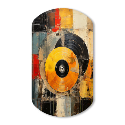 Belmont - Décoration murale irrégulière en métal avec disques vinyles