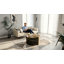 Modern Rotating Coffee Table with Tempered Glass top tabletop and Storage, Spinning Round Accent Table with Dual Layer Design for Living Room, Bedroom-1287086809