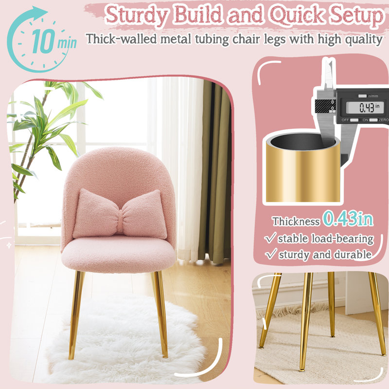 Winao 21.26'' W Make-Up Chair, Blush
