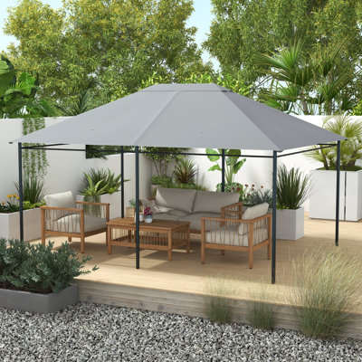 Auvent de remplacement pour pavillon de jardin gris, 10 pi x 13 pi, ventilation et drainage, auvent de remplacement pour auvent 13 pi, gris, toit à circulation d'air