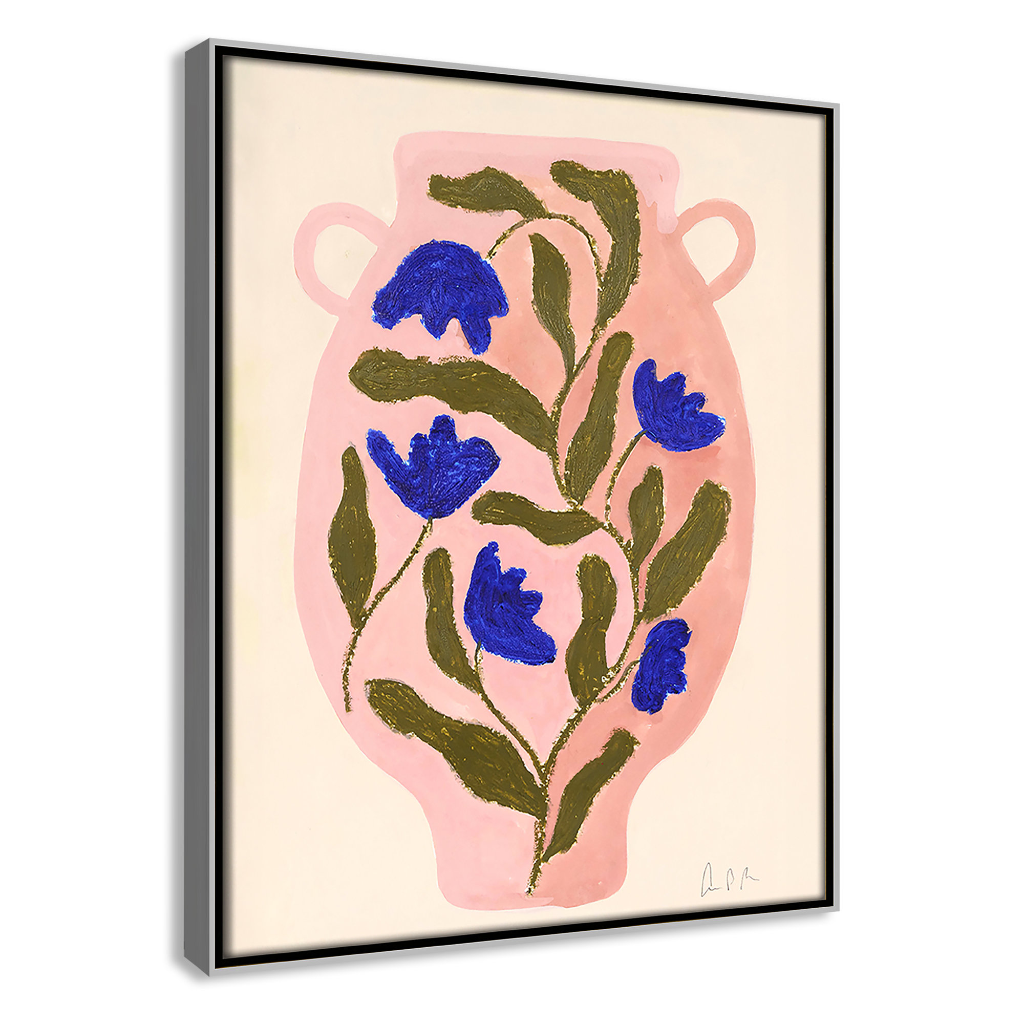 Vase No. 01 Print by Camilla Bergqvist, 15.5" H x 12.5" W, Silver