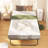 Folding Bed With 4.7''H Mattress Included, 75" x 38" Twin Size Rollaway Bed on Wheels, Foldable Metal Frame & Storage Pocket, Space-Saving Portable Cot for Adults, Home, Office, Apartment-694615587