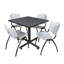 Table de salle de repos carrée Nicklo, chaises empilables 4 M-32668300-40142456-32668307
