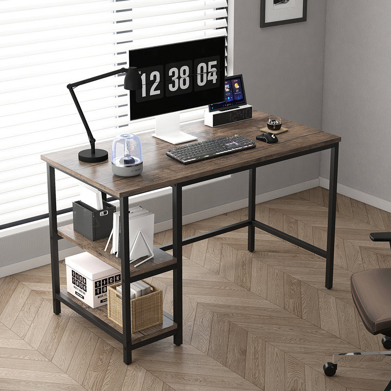 Addasyn Rectangle Computer Desk, Distressed Wood, 75cm H x 120cm W x 50cm D