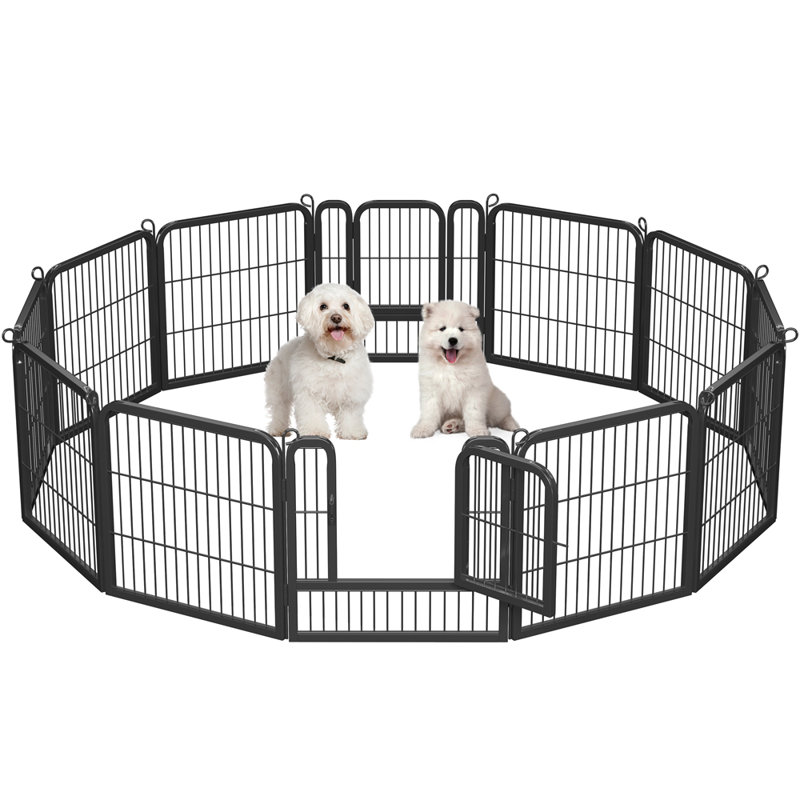 Panel Metal Exercise Pen With Door, 25" H x 25" W x 0.6" D