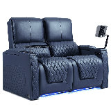 Leather Power Reclining Home Theater Seating with Cup Holder