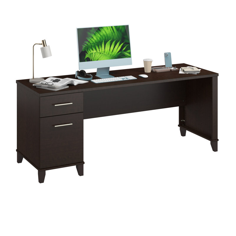 Bureau 72W avec tiroirs en cerisier moka, Cerise mocha