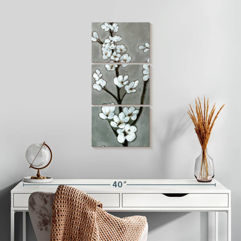 White Blossoms I, 27" H x 12" W