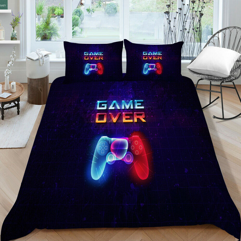 Emley Abstract Duvet Cover with Pillowcases Included, 220 x 240cm Duvet Cover + 2 Housewife Pillowcases
