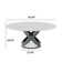 Modern Round Dining Table for 4-6 with Sintered Stone Tabletop, X Carbon Steel Base Pre-Assembly