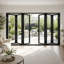 Porte d'extérieur pliante en aluminium pliante noire L 192 po x H 80 po (3 + 3)-131640355