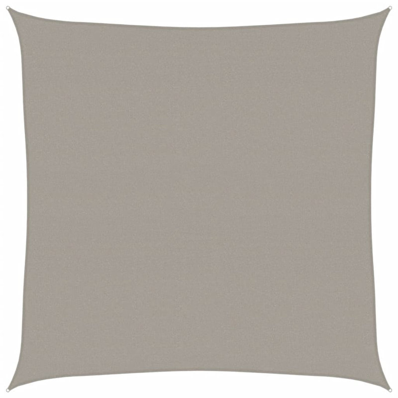  Sunshade Sail 160 G/M² Square Light Grey 5X5 M HDPE, Grey