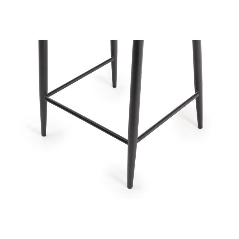 Mireille Upholstered Adjustable Height Counter Stool with Metal Frame, Black, Mustard