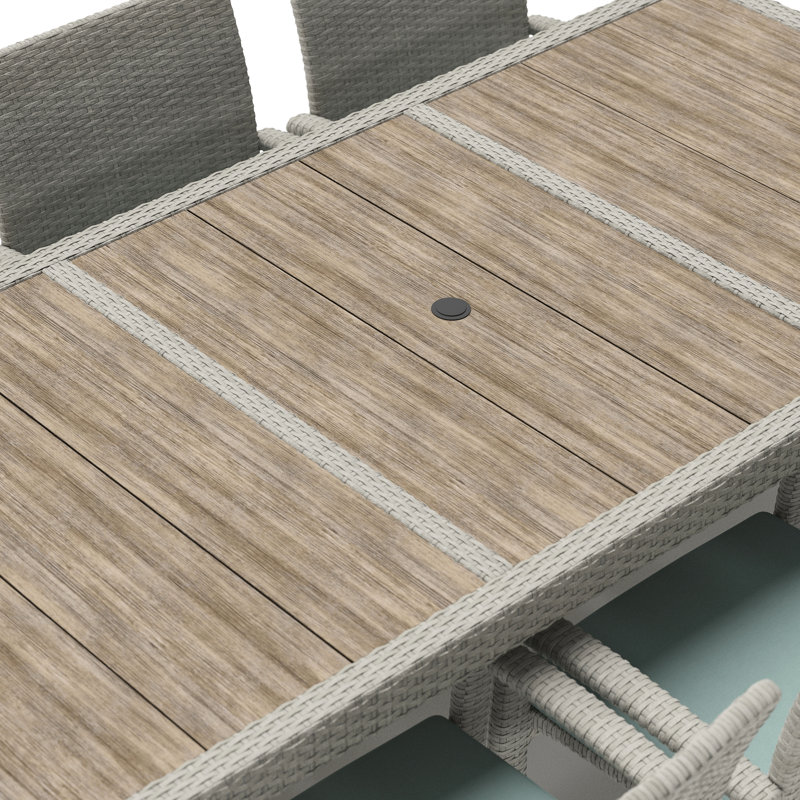 Ehrenfried Outdoor Square Dining Table, Gray