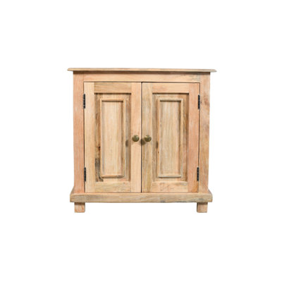 Table de chevet 28 po en bois massif naturel vieilli avec rangement