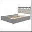 Lit plateforme avec rangement en bois, 2 grands tiroirs, lit gigogne simple, un ensemble de prises et ports USB-1647672769