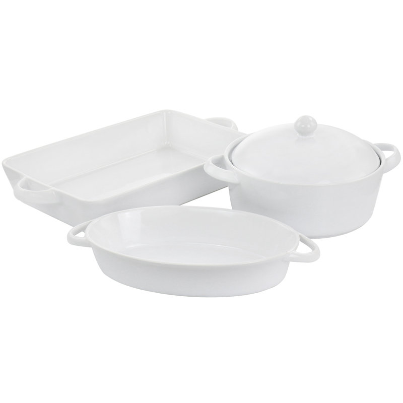 Ensemble de 4 plats de cuisson en grès avec couvercle Gibson Elite