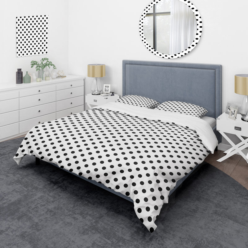 Ensemble de housse de couette en microfibre noir / blanc 3 pièces, Housse de couette pour très grand lit et 2 très