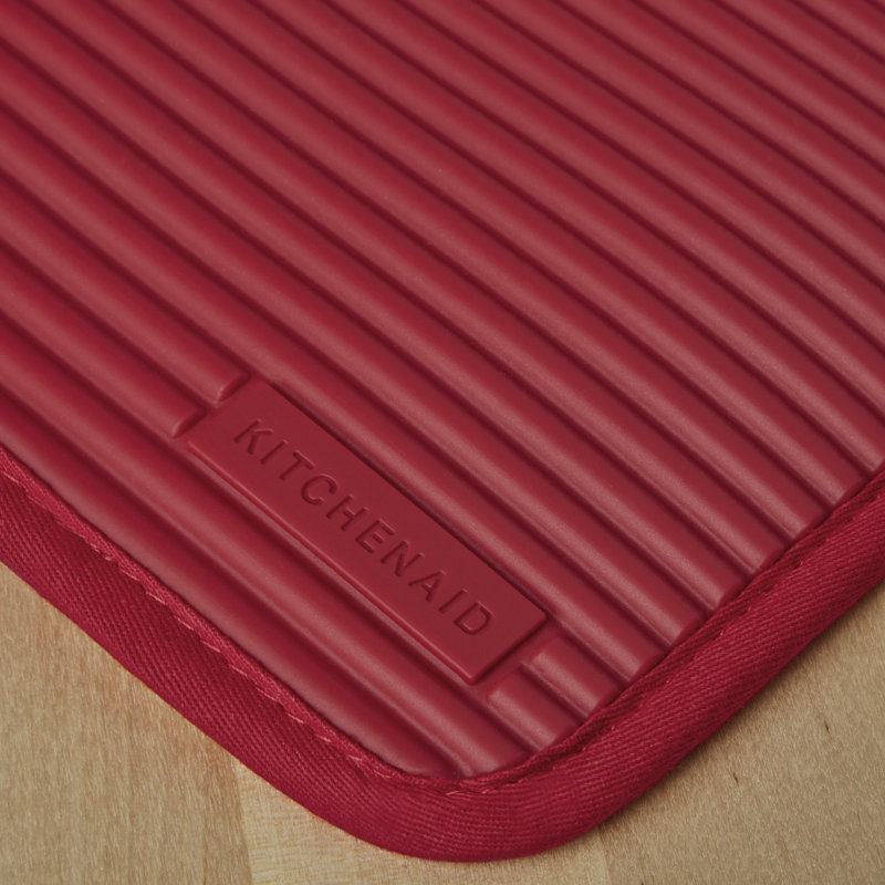 KitchenAid Ribbed Soft Silicone Potholder, Red