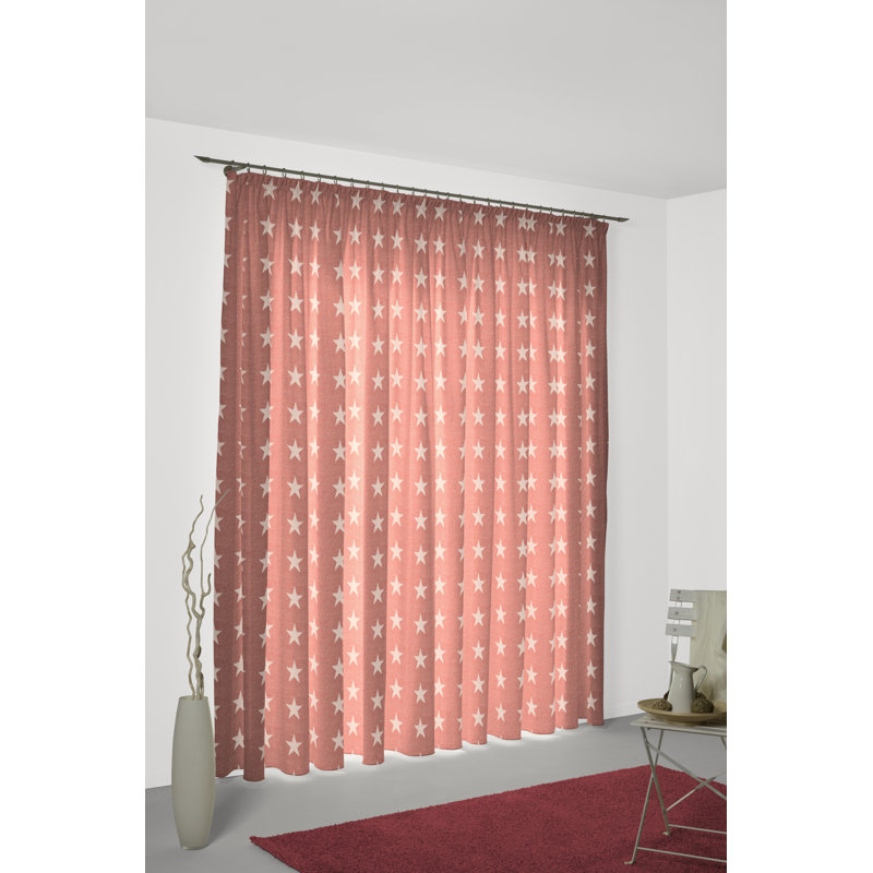 Marple Room Darkening Curtain Single Panel, 135 W x 245 D cm, Red