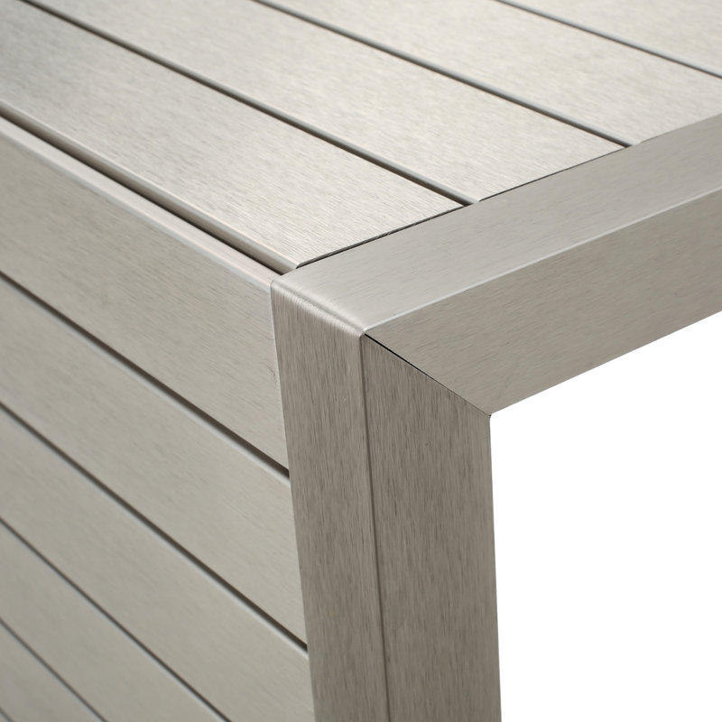 Table d'appoint d'extérieur en aluminium argenté - moderne pour balcons et design fonctionnel