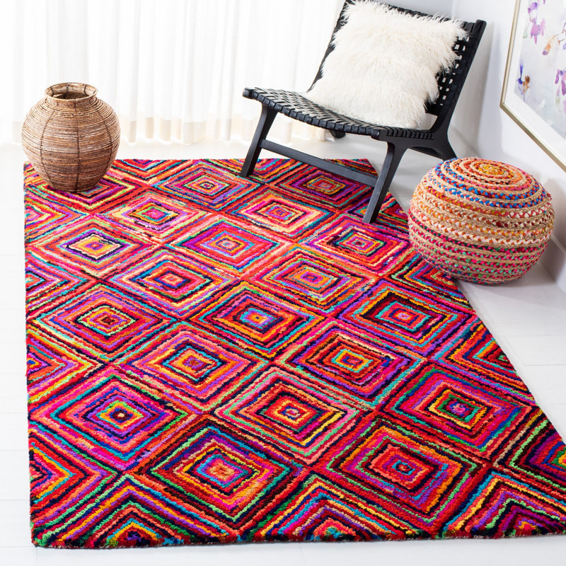 Anaheim Nantucket Hand Tufted Performance Geometric Rug, Rectangle 5' x 8'