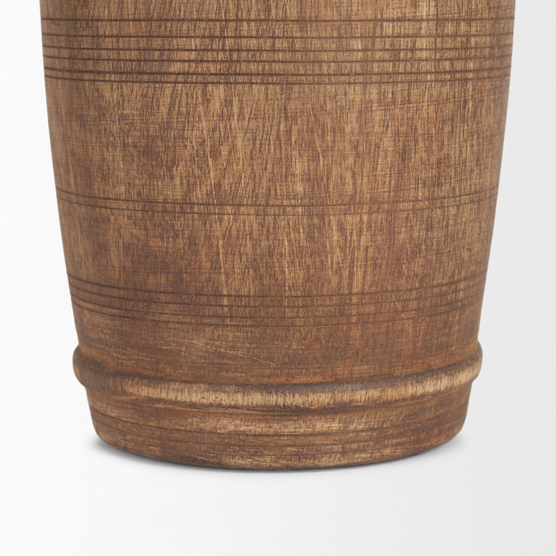 Arvind Wood Table Vase, 9" H x 4.75" W x 4.75" D