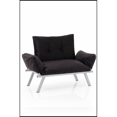 Alora Futon Loveseat – Metal Legs, Modern Convertible Design For Versatile And Stylish Living