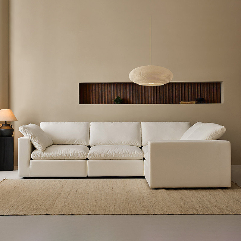 Canapé modulaire en L 4 places, Beige