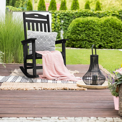 Outdoor Adirondack Rocking Chair HIPS All Weather Oversized Plastic Patio Chair Rocker