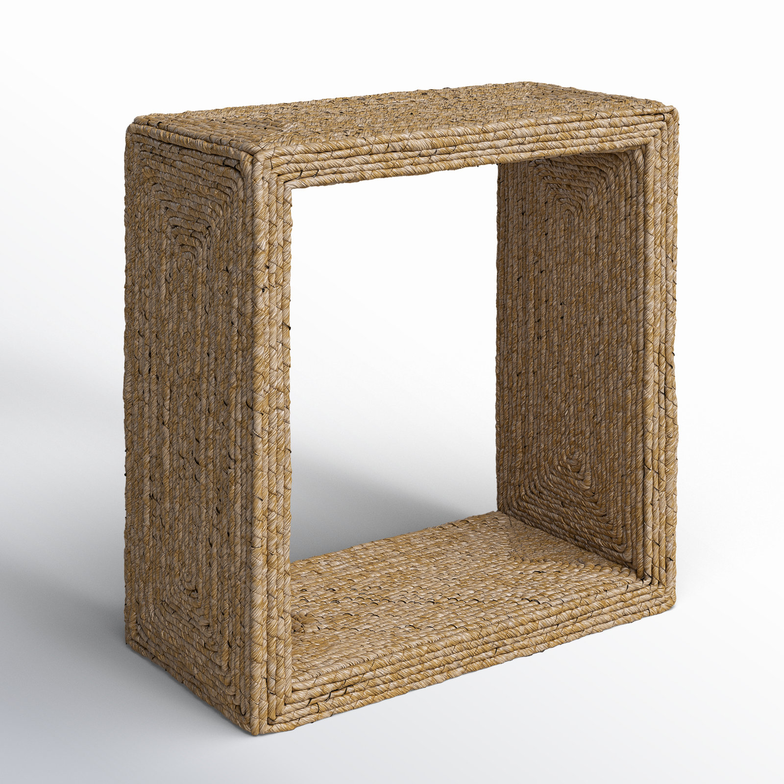 Evana Open Storage Woven End Table