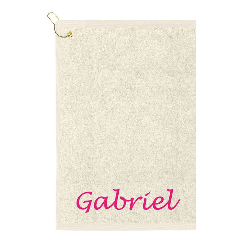 Cotton Embroidered Golf Towels Kitchen Towel, Beige, Yes
