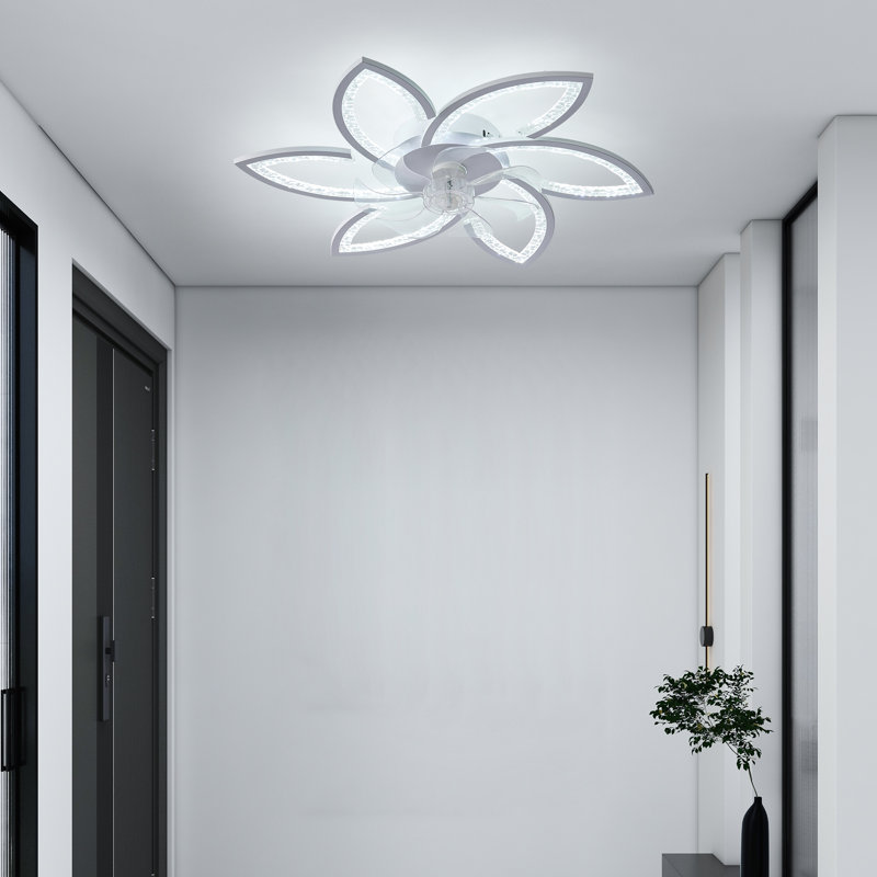 78cm 7 - Blade Reversible Dimmable LED Ceiling Fan With Remote Control And APP, White