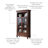 Solid Ash Wood Glass Door Bookcase with Drawer