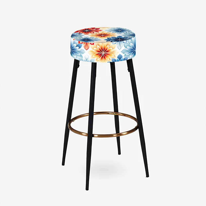 Motif floral marocain marocain - ensemble de 2 tabourets de bar botaniques