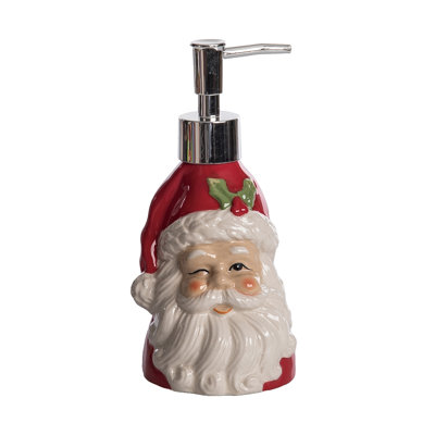 Ceramic Santa Soap Dispenser for Christmas Cheer - Multicolor Tabletop Decoration for Indoor Use - Perfect Gift for Hostess and Holiday Celebrations - Fun and Festive Bathroom Accessory