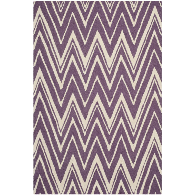 Stephen Chevron Wool Hand Woven Area Rug, Rectangle 122 x 183 cm