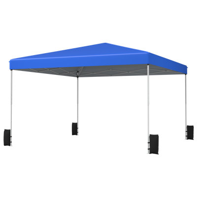 12 ft x 12 ft Pop Up Canopy Tent with Wheeled Bag, Adjustable Height, 4 Sandbags, Easy 1-Person Setup, Portable Gazebo