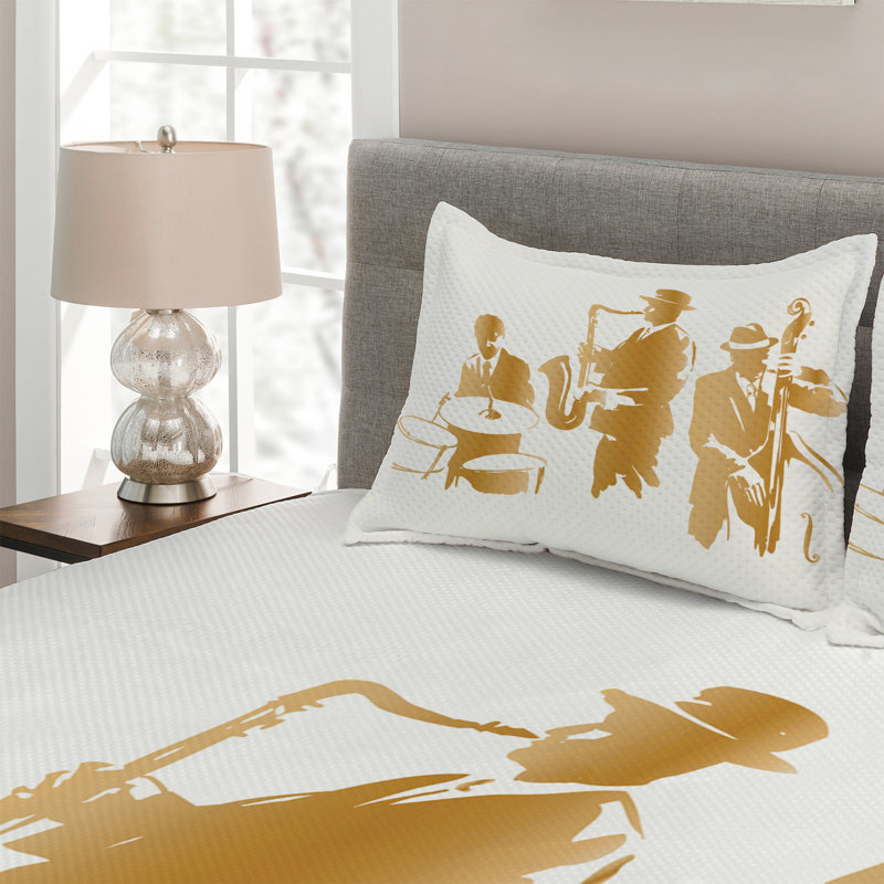 Music Polyester Coverlet, King Bedspread + 2 Shams