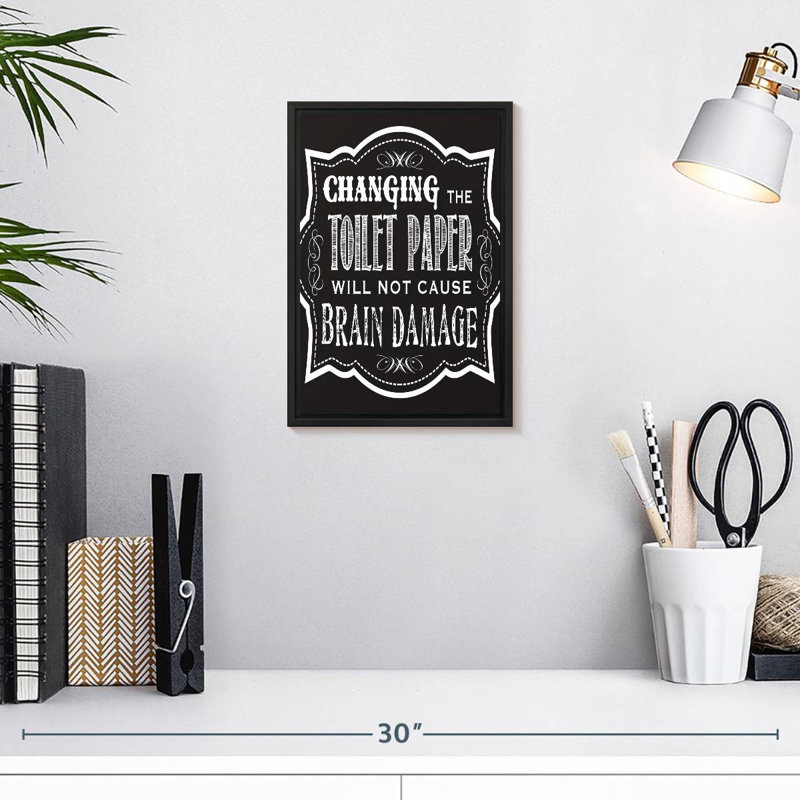 Changer le papier hygiénique, 9 po x 13 po, Cadre flottant noir