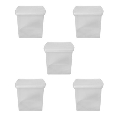 Clip 37L Square Plastic Storage Boxes with Secure Clip Lock Lids. L:39.5 x W:39.5 x H:33.5cm Clear/Clear/Clear