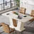 55" White Conference Table, Rectangle Small Meeting Table Seminar Table for 4-6 People