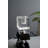2.4x2.4x5.9" Black and Clear Two Tiered Square Candle Holder