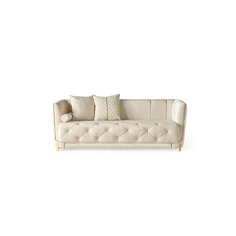Ensemble de salon 3 pièces Shelbe, Blanc cassé