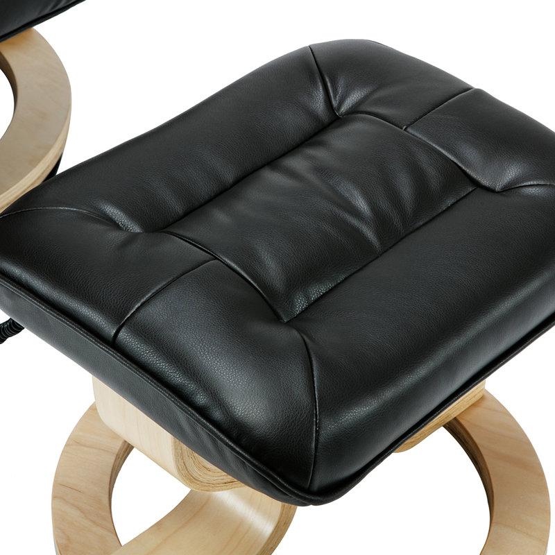 Hannah 79cm Wide Swivel Ergonomic Recliner with Massager, Black
