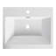 Lavabo de salle de bain en résine brillant blanc brillant 24 po, avec un look moderne, révélant un caractère durable