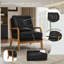 Fauteuil lounge d'appoint en tissu respirant de style milieu du siècle, 26 po (noir)-1130858784-1130858789